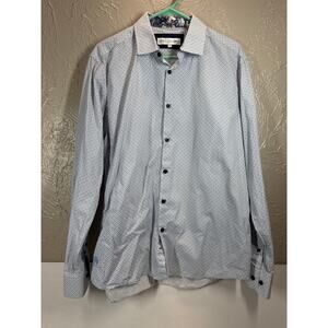 John Lennon Imagine Mens Embroidered Geo‎ Pattern Cotton Long Sleeve Shirt Large